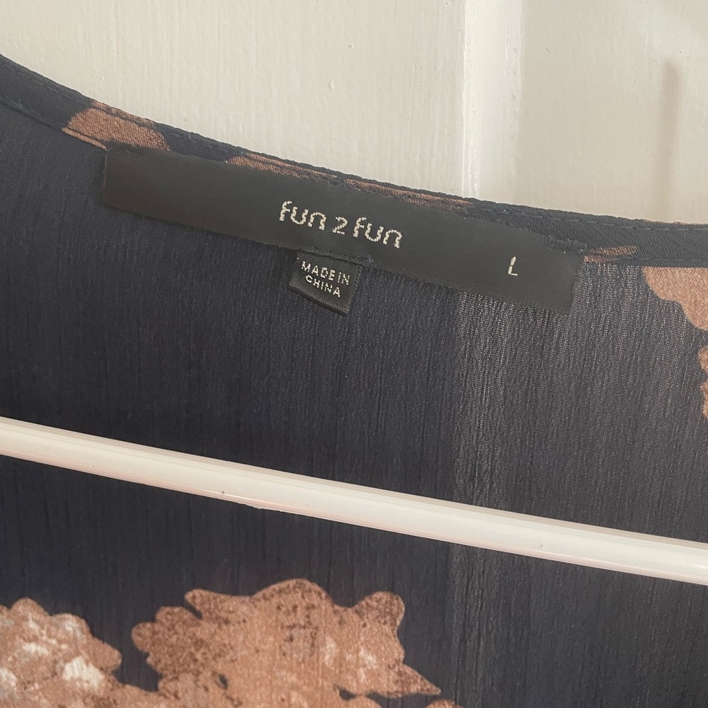 fun 2 fun Navy Sheer Kimono - Picture 3 of 3